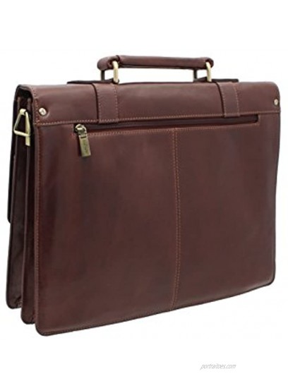 Visconti Bennett Vintage Tan Leather Briefcase VT6