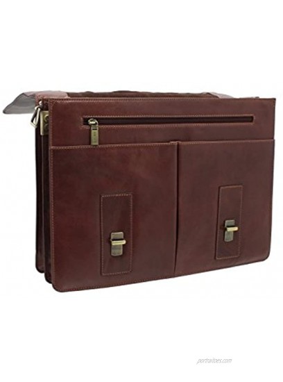Visconti Bennett Vintage Tan Leather Briefcase VT6