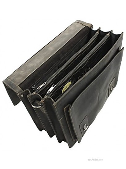 Visconti Hercules Large Oiled Leather Briefcase Grab Handle & Detachable Shoulder Strap 16055