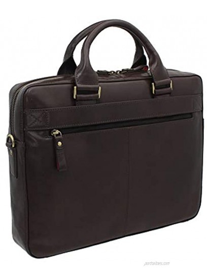 Visconti Merlin Collection Leather Laptop Briefcase Victor 13 ML34 Brown