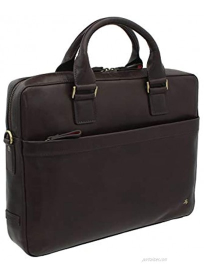 Visconti Merlin Collection Leather Laptop Briefcase Victor 13 ML34 Brown