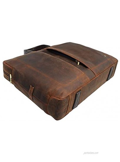 Visconti Toscana Collection Distressed Leather Laptop Briefcase Octo 15 TC78 Havana Tan