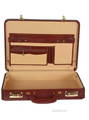 ZINT Brown Genuine Leather Men Hard Briefcase