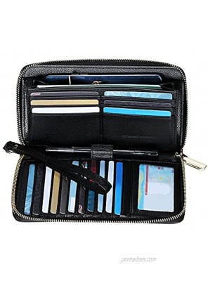 Chelmon Womens Wallet Leather RFID Blocking Purse Credit Card Clutch