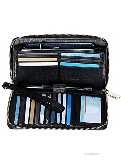 Chelmon Womens Wallet Leather RFID Blocking Purse Credit Card Clutch
