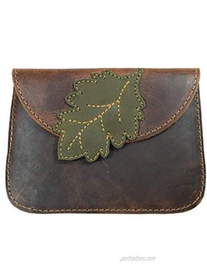 Hide & Drink Leather Leaves Card Wallet Pouch Coin & Cash Organizer Cable Holder Phone Case Accessories Handmade Includes 101 Year Warranty :: Bourbon Brown