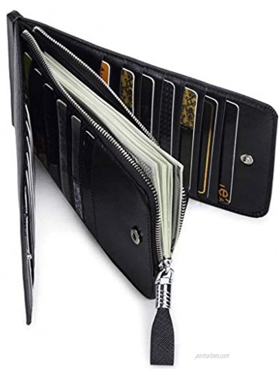 Huztencor Womens Leather Credit Card Holder Wallet RFID Blocking Wallet Women Card Case Purse
