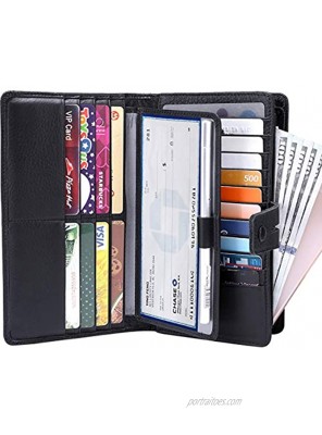 Itslife Womens Wallet,Large Capacity RFID Blocking Leather Wallets Credit Cards Organizer Ladies Wallet with Checkbook Holder