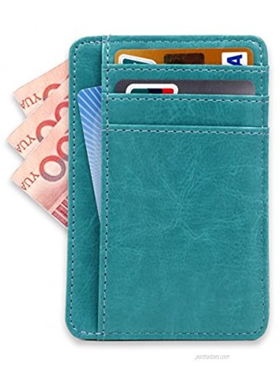 Kandouren Slim Minimalist RFID Leather Wallets,Front Pocket Wallet,Credit Card Holder for Men & Women,Money Clip