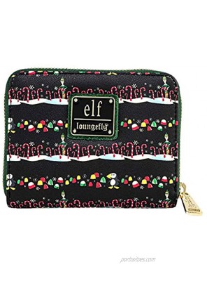 Loungefly x Elf Buddy Candy Cane Forest Allover Print Zip-Around Wallet