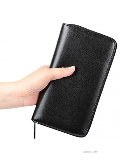 Women 36 Slots RFID Blocking Card Holder Large Long Leather Zipper Organizer Accordion Wallet