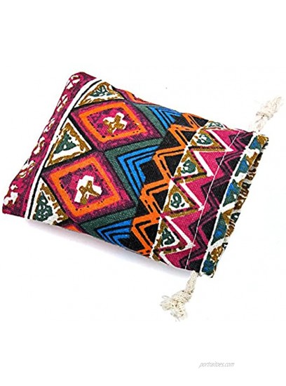 22pcs Retro Ethnic Pattern Canvas Jewelry Pouch Candy Chocolate Bag Drawstring Coin Purse Sachet Travel Gift Value Storage Set