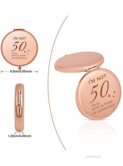 50 Years Old Birthday Gifts for Women 50th Birthday Gifts for Grandma Mother Women Pocket Makeup Mirror Compact Mirror Gift for Mom Wife Friends Sister Coworker Funny 50th Birthday Gift for Her