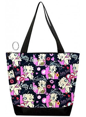 Betty Boop Polyester Shopping Bag with Coin Purse and Metal Key Ring