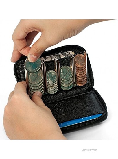 Coin Purse Wallet With Coin Sorter – Quick Change On The Go – Trusty Coin Pouch For Pocket or Purse
