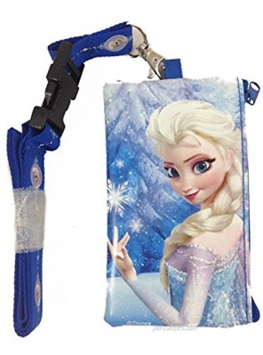 Disney Frozen Elsa and Anna Lanyard Coin Purse Wallet ID BAG Blue