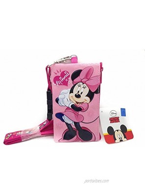 Disney Lanyard with ID Badge Holder Wallet Coin Purse Ticket Key Chain Minnie Mouse Pink 5.50" x 3.0"