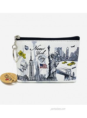 Girls & Women Fashion Cute Classic Elegant New York Souvenir Key Change Holder Pouch Coin Purse