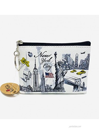 Girls & Women Fashion Cute Classic Elegant New York Souvenir Key Change Holder Pouch Coin Purse