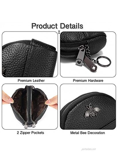 imeetu Women Coin Purse Mini Pouch Leather Wallet with Keychain Ring
