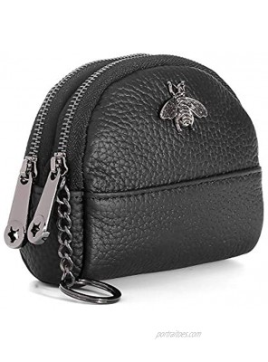 imeetu Women Coin Purse Mini Pouch Leather Wallet with Keychain Ring