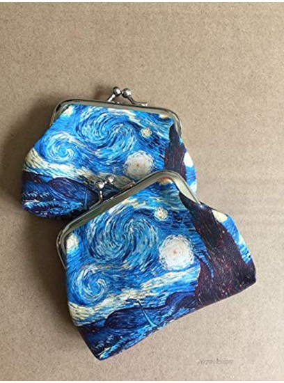 Lovely Abstract Pattern Coin Purse- Mini Blue Clasp Pouch Wallet Key Bags Money Bag Perfect Gifts for Girls Kids Purses Women Wallets Buckle Party Favors