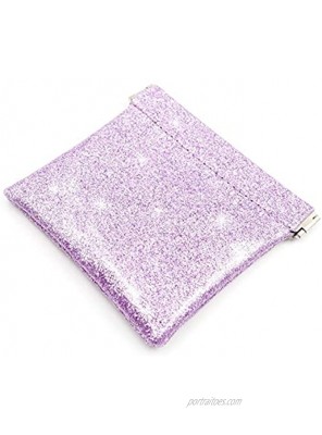 Menesia Small Squeeze Coin Purse Pouch Holder,Change Purse Made with Glitter PU Leather for Men & Women