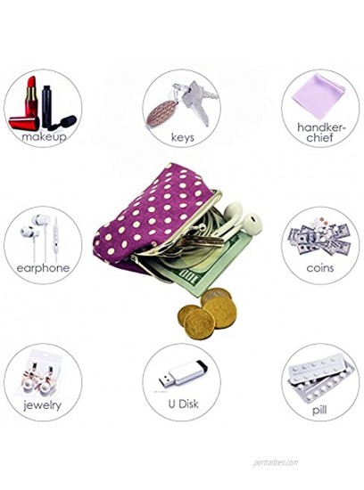 Oyachic 4 pcs Coin Purse Change Purse Coin Pouch Kisslock Coin Bag Girl Wallet