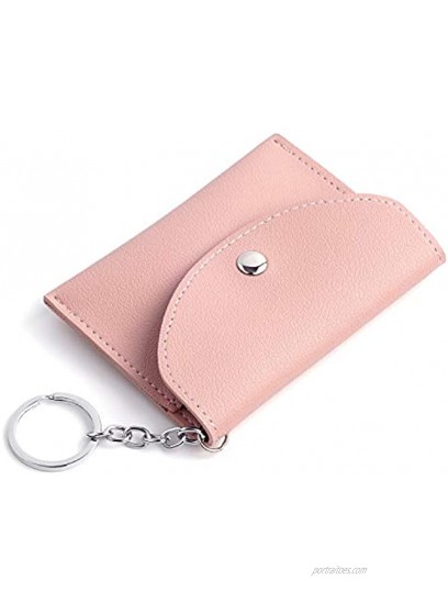 Small Keychain Wallet Coin Purse Mini Change Purse Credit Card Holder with Key Ring