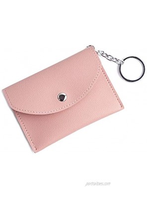 Small Keychain Wallet Coin Purse Mini Change Purse Credit Card Holder with Key Ring