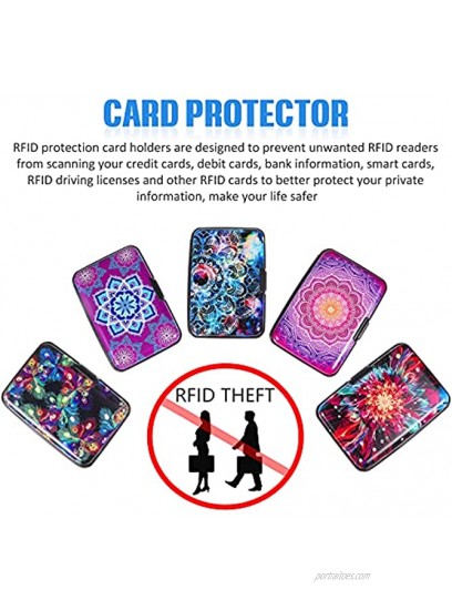 5 Pieces RFID Aluminum Wallet Metal Credit Card Holder RFID Blocking Hard Card Case Theft Proof Mini Credit Case Organizer for Women and Men Travel ID Card Business Cards Case Exquisite Style