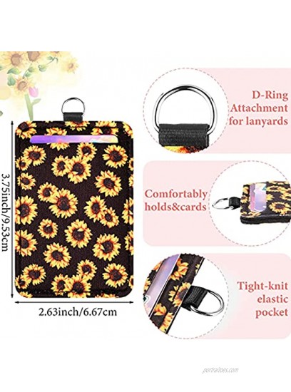 6 Sets Neoprene Wristlet Keychain Wallet Lanyard Minimalist RFID Card Holder Keychain for Women Girl