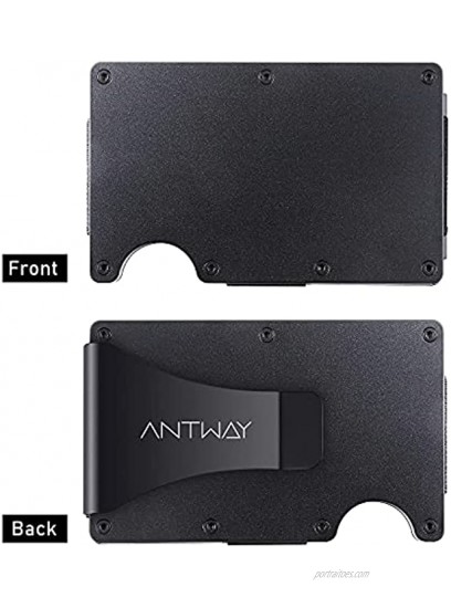 ANTWAY Aluminum Wallet Metal Wallet with Protective Skins Slim Minimalist Wallet Money Clip Wallets for Men & Women RFID Blocking Credit Card Holders Imitation Carbon Fiber Wallet Personalized Gift