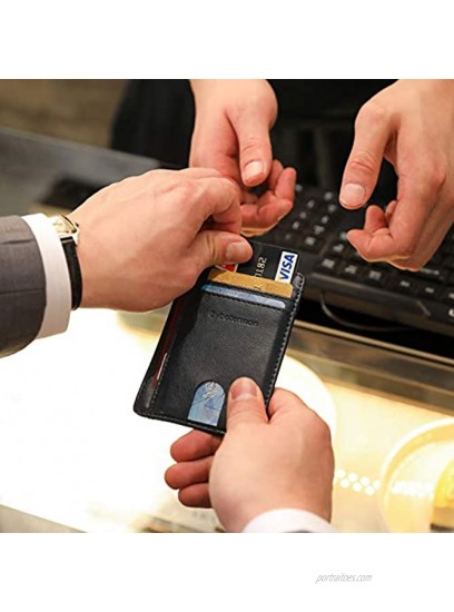 Bybetermon Slim Wallet Minimalist Credit Card Holder Double RFID Blocking Leather Card Wallets for Men Women