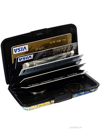 Caranda RFID Aluminum Wallet Credit Cards Holder Metal ID Case for Men Women Red Plaid