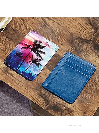 Card Holder Wallet HOTCOOL Front Pocket Minimalist Leather With RFID Blocking Card Holder Wallet for Men & Women
