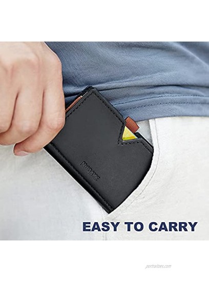 Credit Card Wallet Genuine Leather Card Case Minimalist Wallet RFID Blocking Pocket Credit Card Holder for Women & Men Black