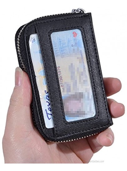 Easyoulife Genuine Leather Credit Card Case Holder RFID Blocking Small Wallet