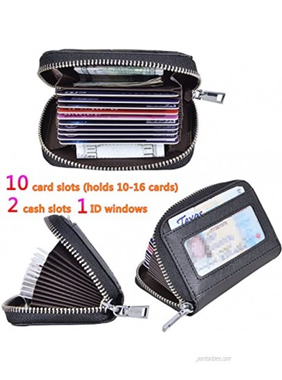Easyoulife Genuine Leather Credit Card Case Holder RFID Blocking Small Wallet