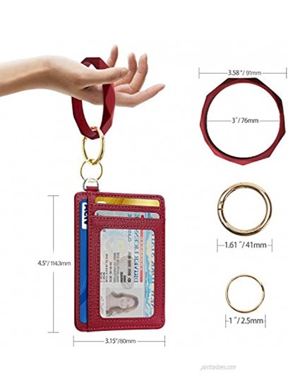 EcoVision Keychain Wallet Keychain Bracelet with RFID Blocking Slim Card Holder Wallets with Detachable D-Shackle