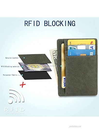 EKCIRXT Womens Slim RFID Blocking Credit Card Holder， Minimalist Leather Front Pocket Wallet