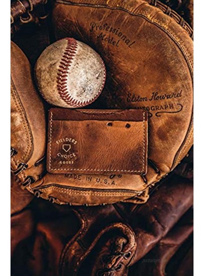Fielders Choice Goods Brown Credit Card Holder Baseball Glove Leather Wallet Credit Card Case Holder for Men and Women