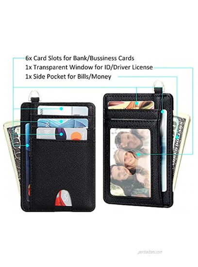 GEEAD Slim Minimalist Front Pocket RFID Blocking Card Holder Wallets for Men & Women