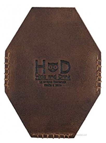 Hide & Drink Leather Geometric Card Holder Holds Up to 3 Cards Front Pocket Wallet Minimalist Organizer Handmade Includes 101 Year Warranty :: Bourbon Brown