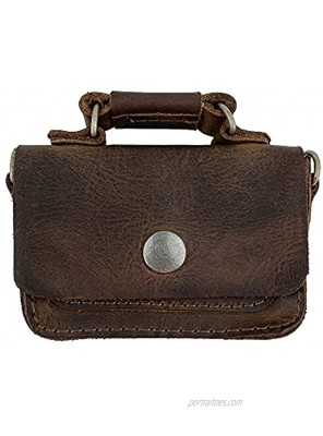 Hide & Drink Leather Mini Briefcase Card Holder Holds Up to 10 Cards Plus Folded Bills Case Cash Organizer Accessories Handmade Includes 101 Year Warranty Bourbon Brown