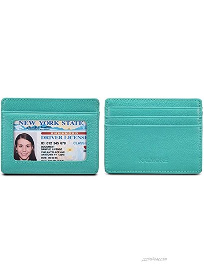 KALMORE Women's Credit Card Holder Leather Slim Minimalist Wallet