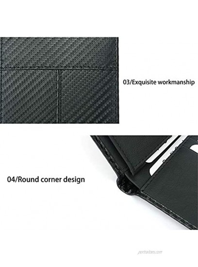 MINTEGRA RFID Blocking Card Wallet Minimalist Clutch Wallets Carbon Fiber Slim Card Holders with
