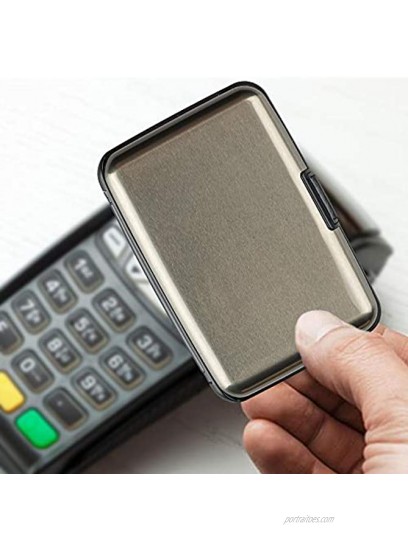 MoreFeel Credit Card Holder Business Card Case Organizers RFID Aluminum Wallets Minimalist Metal ID Slots for Men Women