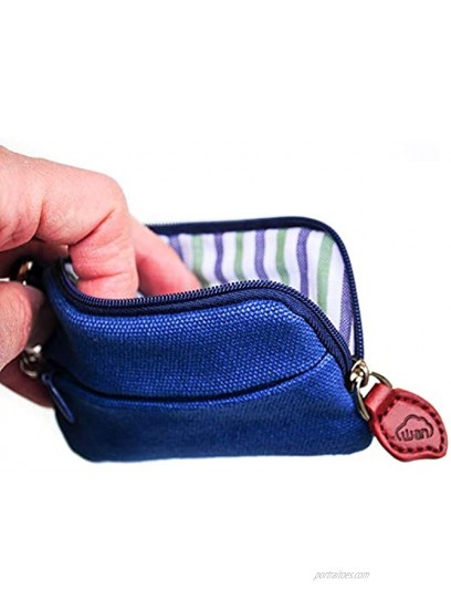 On The Go Card and Coin Pouch 2 Zippered Pockets Slim Fabric Design