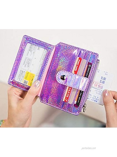 RFID Blocking Holographic Glitter Credit Card Holder Slim Card Case Wallet Women Girls